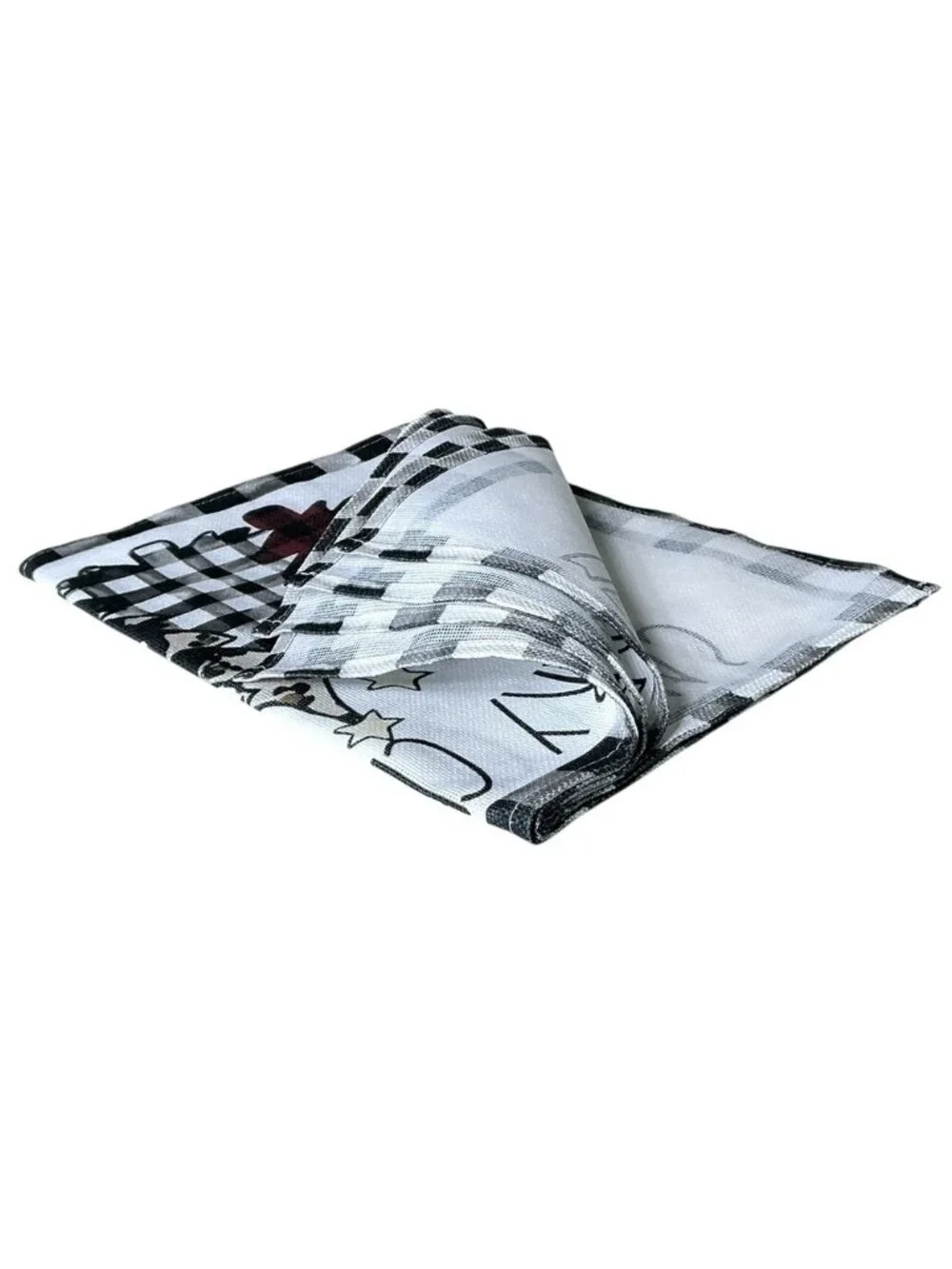 Christmas Placemats Trees Buffalo Plaid Placemats Black White 12 x 18 4 PC Set